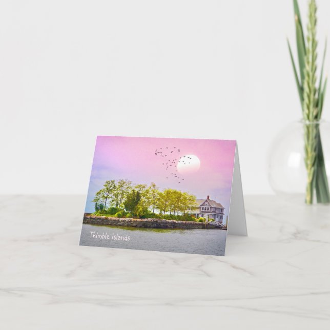 Carte De Remerciements Coucher de soleil sur l'île de Thimble (Devant)