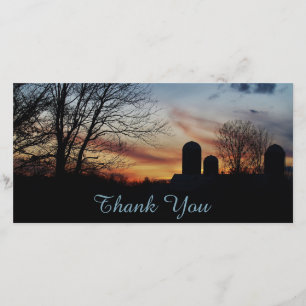 Carte De Remerciements Coucher du soleil de ferme