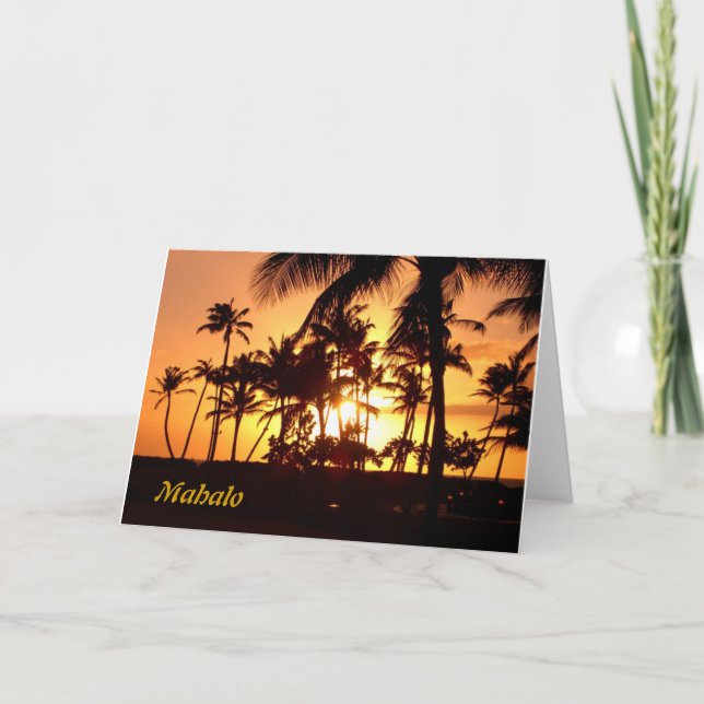 Carte De Remerciements Coucher du soleil Mahalo (Devant)