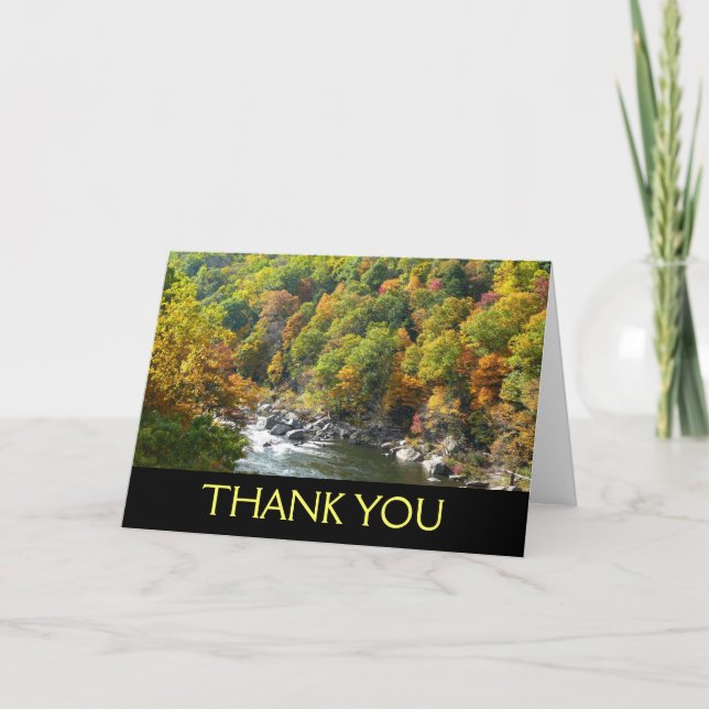 Carte De Remerciements Couleur d'automne dans le parc d'état d'Ohiopyle (Devant)