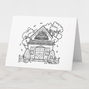 Carte De Remerciements Couleur de votre propre cottage Fox mignonne Blank