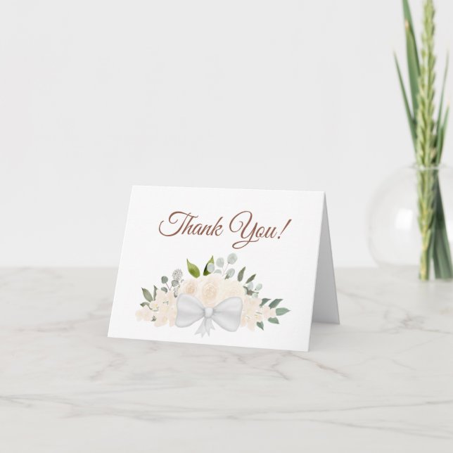 Carte De Remerciements Couleur d'eau Champagne Peach Roses Photo Mariage (Devant)