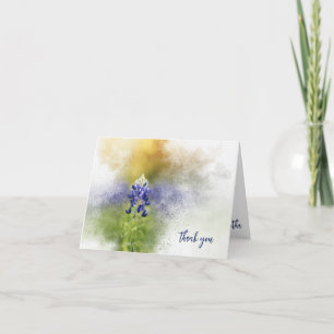 Carte De Remerciements Couleur d'eau éclatante de la fleur de bleuets
