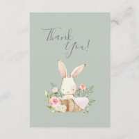 Couleur d'eau vert mignonne Baby shower lapin Merc