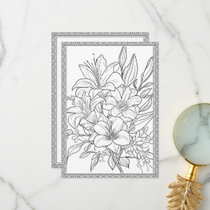 Carte De Remerciements Couleur florale simple et élégante Votre propre ca