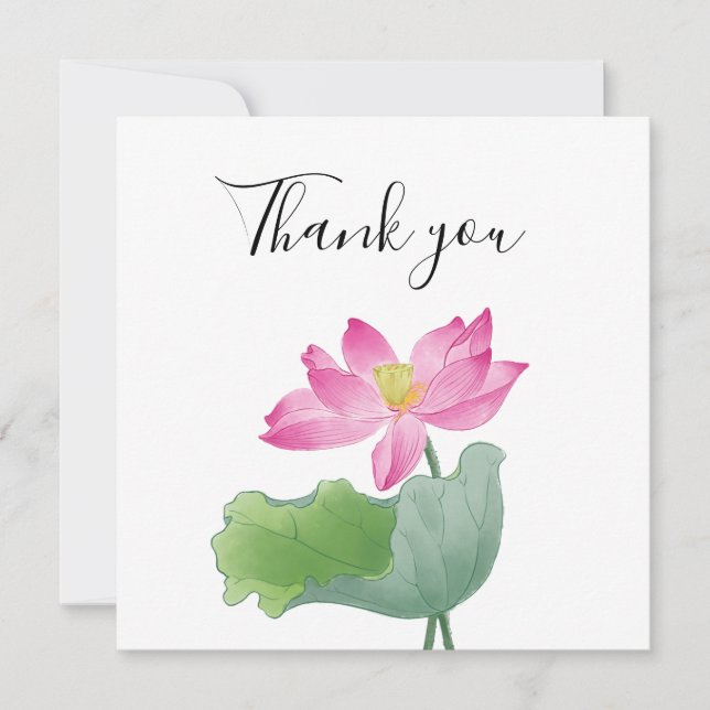Carte de remerciements couleur rose lote (Devant)
