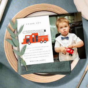 Carte De Remerciements Coupable Red Firetruck Engine Enfants N'importe qu
