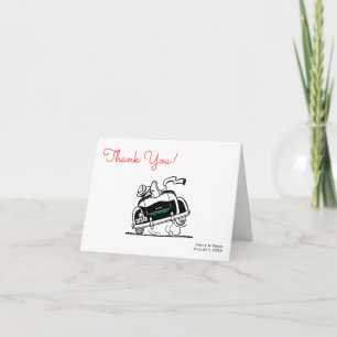Carte De Remerciements Couple in Car 1950s Style Mariage