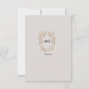 Carte De Remerciements Couple Monogram MINIMALIST Date mariage