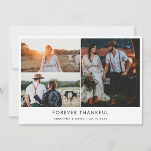 Carte De Remerciements Couple Photo Mariage Forever Thankeur Typographie