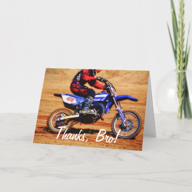 Carte De Remerciements Coureur 4 de champion de Saleté-Vélo de motocross (Devant)