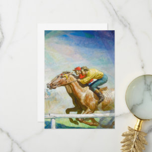 Carte De Remerciements Course de chevaux par Newell Convers Wyeth