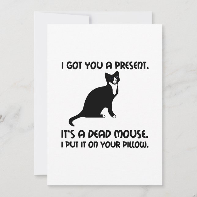 Carte De Remerciements Coussin de la souris Cat Dead (Devant)