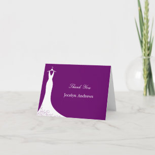 Carte De Remerciements Couture Gown Thank You Cards (Purple)