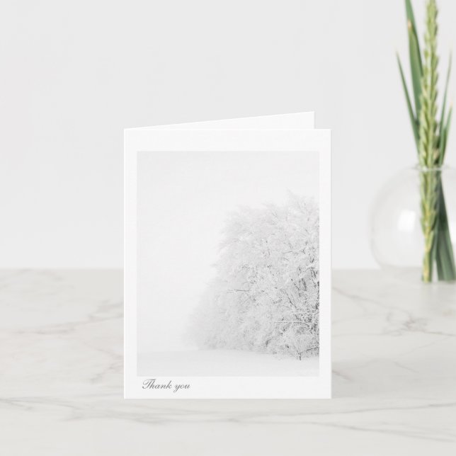 Carte de remerciements couvert de neige (Devant)