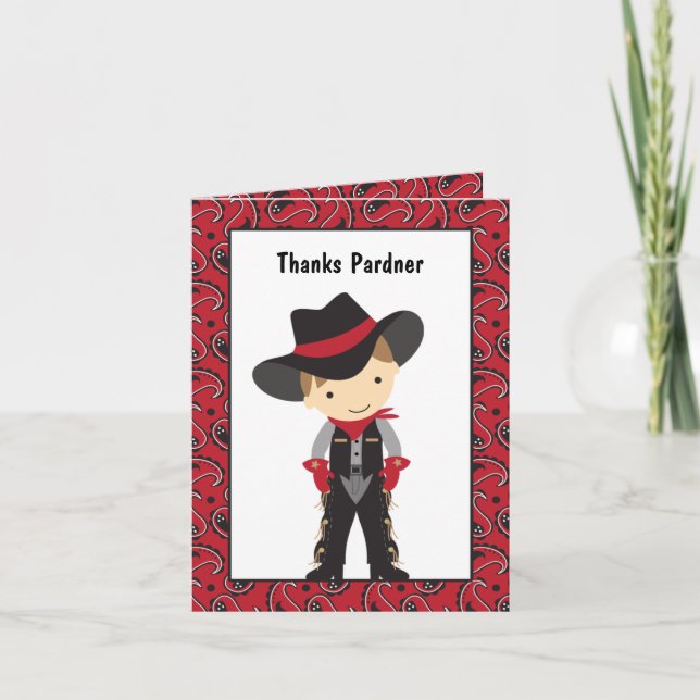 Carte De Remerciements Cowboy (Devant)