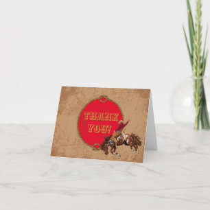 Carte De Remerciements Cowboy vintage