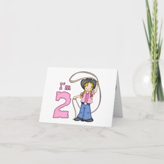 Carte De Remerciements Cowgirl Roper 2e anniversaire Renouvellement de l' (Devant)