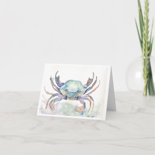 Carte De Remerciements Crabe bleu (Devant)