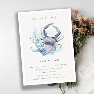 Carte De Remerciements Crabe sous-marin Corail Fête des mariées côtière I