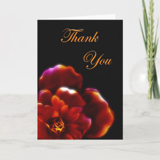 Carte de remerciements cramoisi de fleur