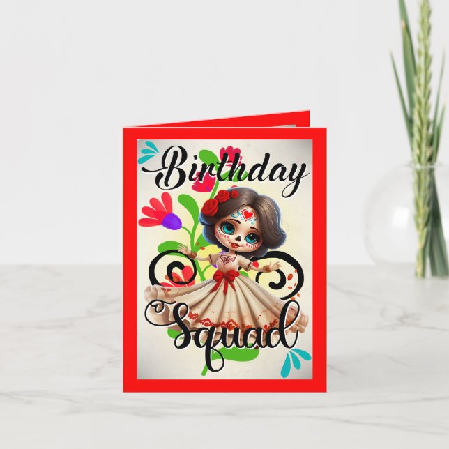 Carte De Remerciements Crâne à sucre cuite Anniversaire (Devant)