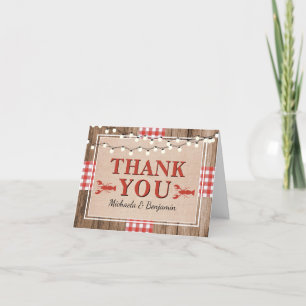Carte De Remerciements Crawfish Boil Homard Engagement Partie Rustique
