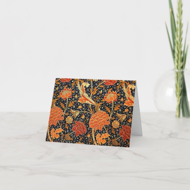 Carte De Remerciements Cray, un beau design William Morris, (Devant)