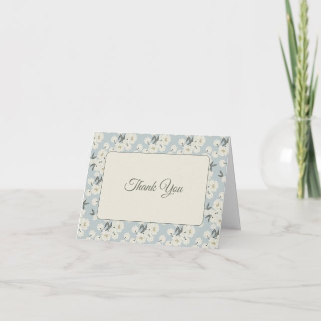 Carte De Remerciements Cream Peony Boarder Text Card (Devant)