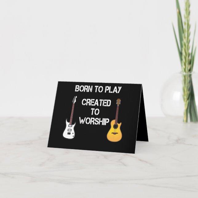 Carte De Remerciements Créé pour adorer le Joueur de Guitare Chrétienne (Devant)