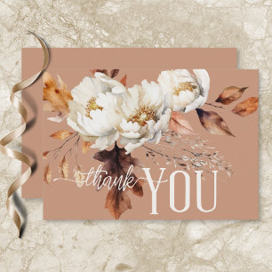 Carte De Remerciements Crème rouille rustique et Mariage Brown automne