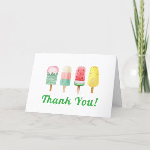 Carte De Remerciements Crème Verte Moderne De Glace Prêt À Pop Baby showe