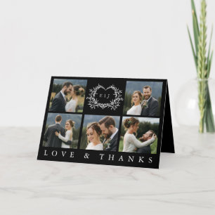 Carte De Remerciements Crest monogramme de calligraphie minimaliste moder