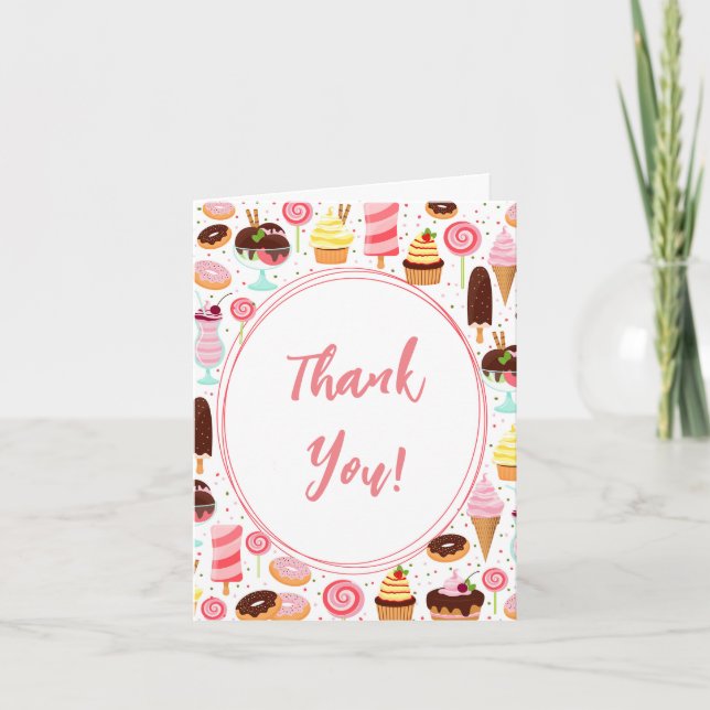 Carte De Remerciements Crie pour Ice Cream Girls Sweet mignonne Anniversa (Devant)