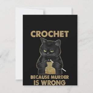 Carte De Remerciements Crochet Chat Noir Parce Que Le Meurtre Est Mal