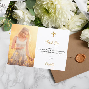 Carte de remerciements croisé photo de confirmatio