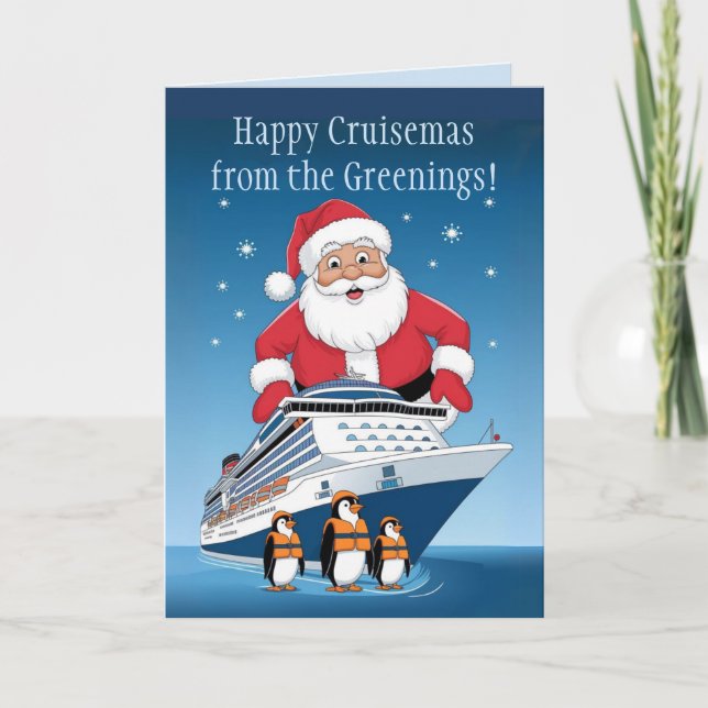 Carte De Remerciements Croisière de Noël des croisières de Noël (Devant)