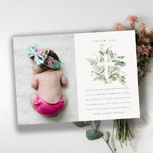 Carte De Remerciements Croix de la faune de l'eucalyptus vert rustique Ph