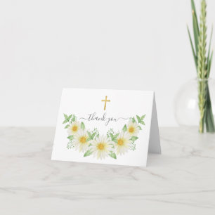 Carte De Remerciements Croix d'or frais Daisy Note de remerciement