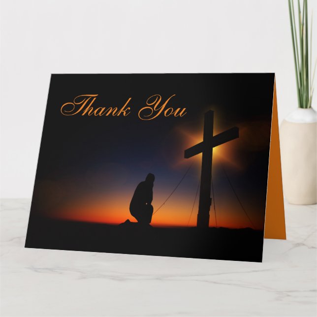 Carte De Remerciements Croix Sainte au service commémoratif du coucher du (Devant)