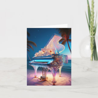 Carte De Remerciements Crystal Piano sur la plage