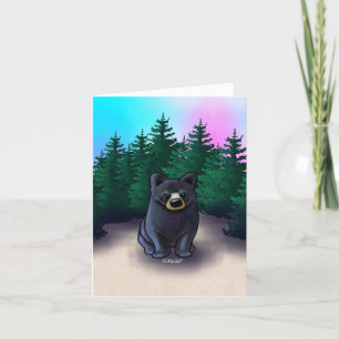 Carte De Remerciements Cube d'ours noir