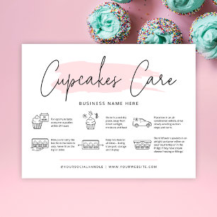 Carte De Remerciements Cupcakes Guide de boulangerie Instructions de soin