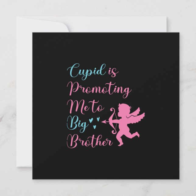 Carte De Remerciements Cupid Me Promet À Big Brother Valentine (Devant)
