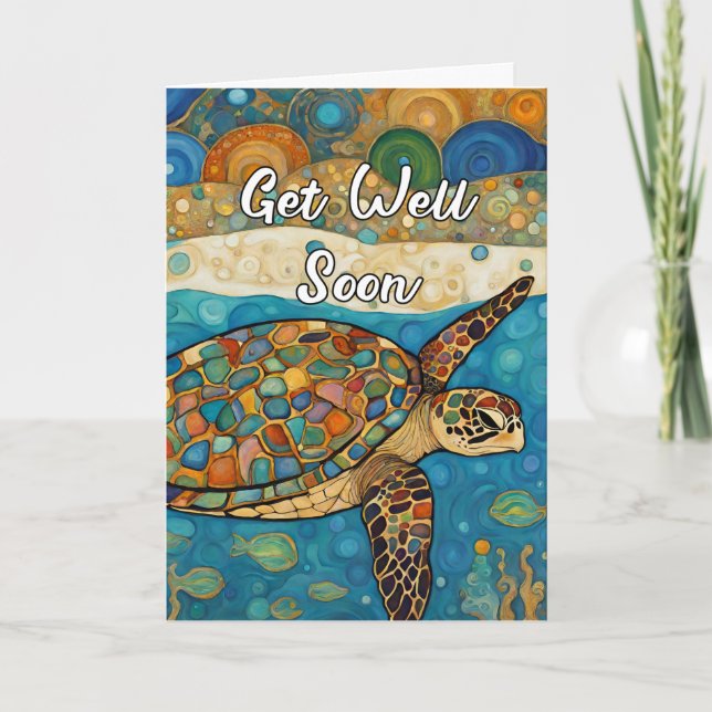 Carte De Remerciements Custom Get Well Bible Bible Citation Sea Turtle (Devant)