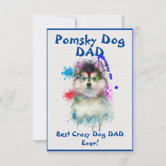 Carte De Remerciements Custom Pomsky papa chien meilleur chien fou papa