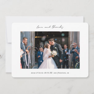 Carte De Remerciements Custom Simple Modern Borders Mariage photo