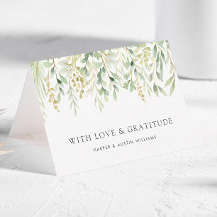 Carte De Remerciements CUSTOM TEXT Feuillage Botanique Vert