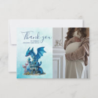 Cute Aquarelle Baby shower Dragon Bleu