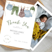 Cute Aquarelle Vêtements Baby shower photo moderne